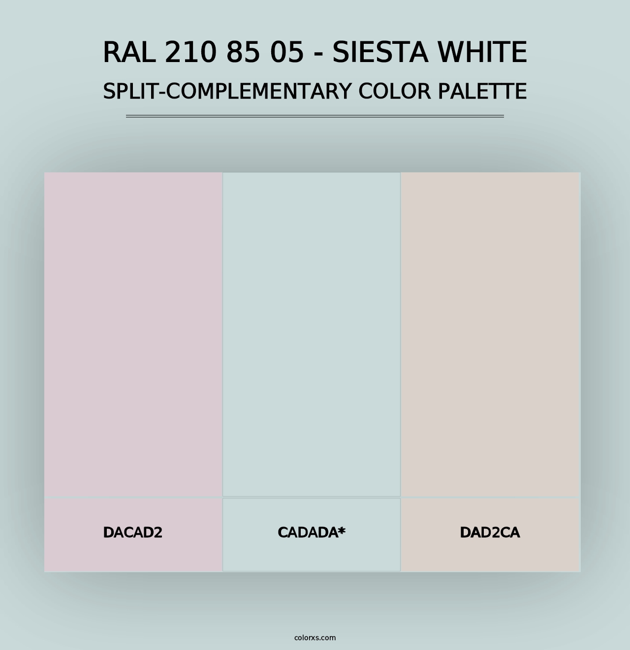 RAL 210 85 05 - Siesta White - Split-Complementary Color Palette