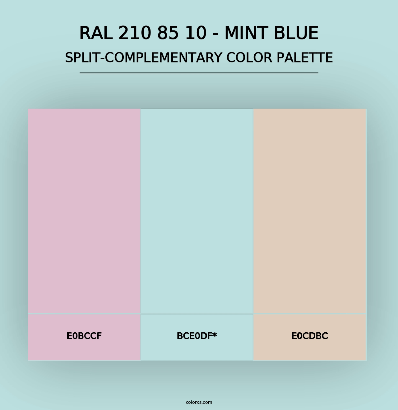 RAL 210 85 10 - Mint Blue - Split-Complementary Color Palette