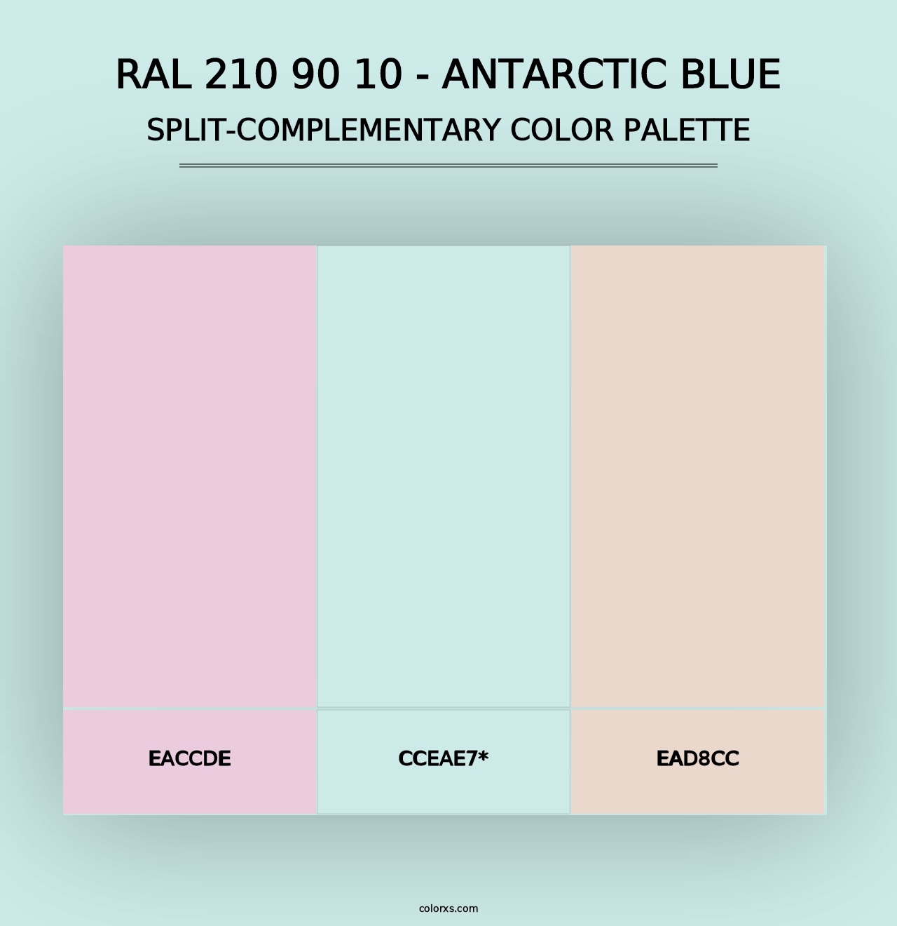 RAL 210 90 10 - Antarctic Blue - Split-Complementary Color Palette