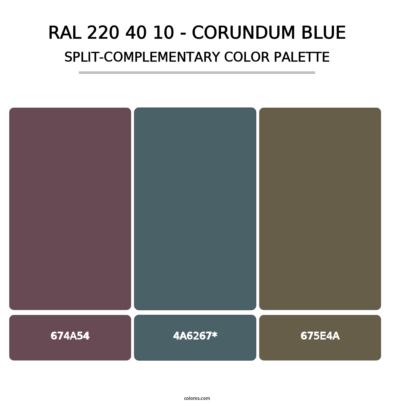 RAL 220 40 10 - Corundum Blue - Split-Complementary Color Palette