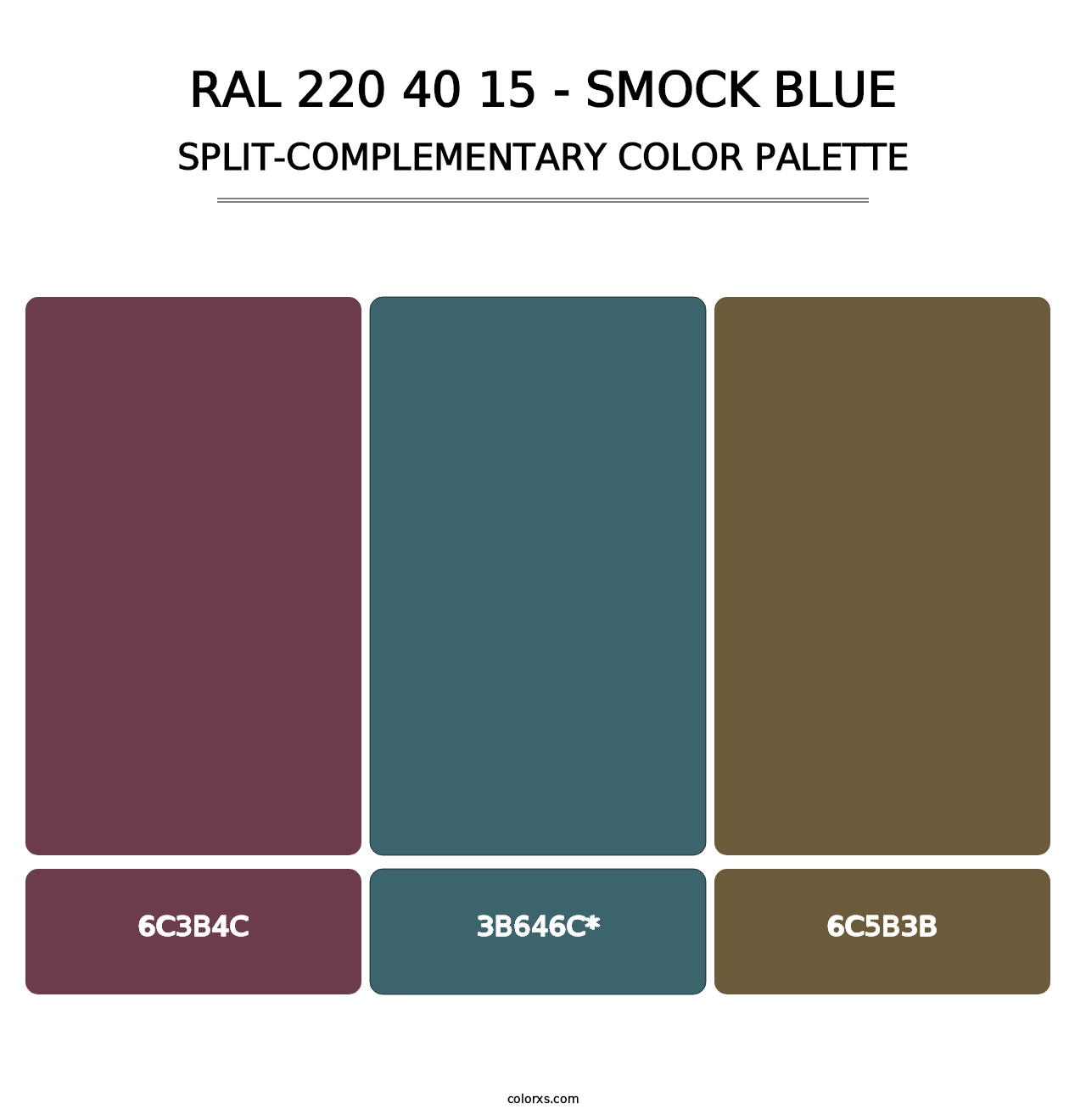 RAL 220 40 15 - Smock Blue - Split-Complementary Color Palette