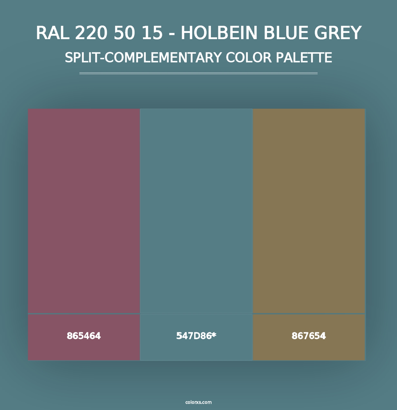 RAL 220 50 15 - Holbein Blue Grey - Split-Complementary Color Palette