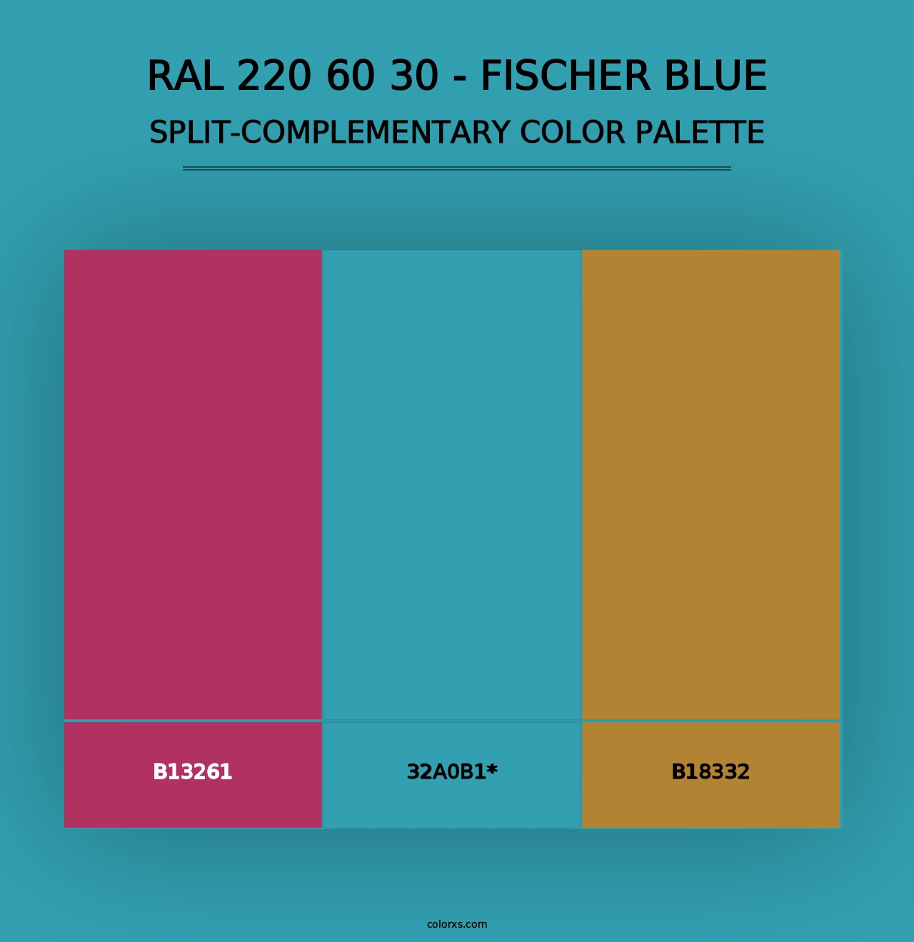 RAL 220 60 30 - Fischer Blue - Split-Complementary Color Palette