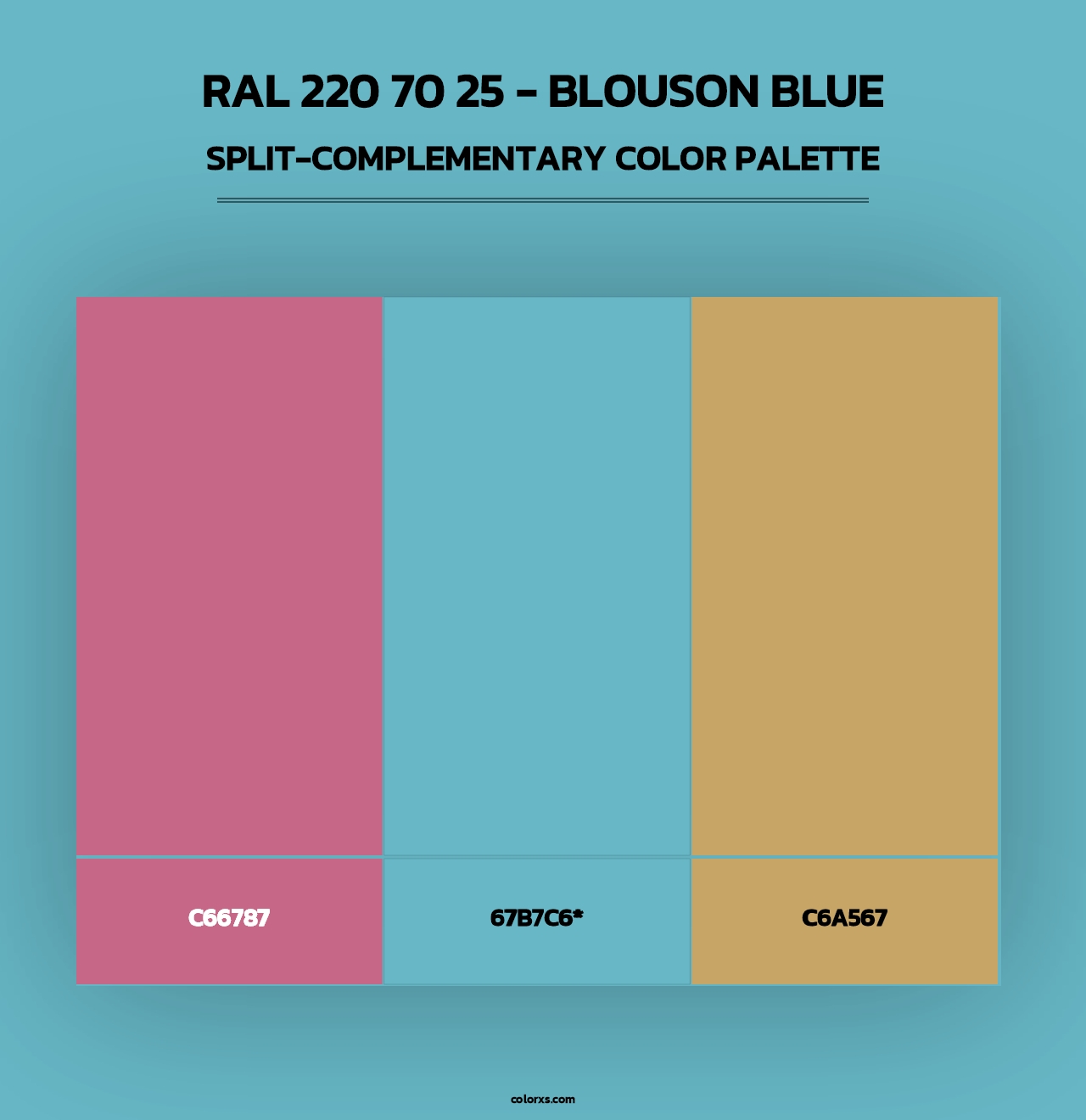 RAL 220 70 25 - Blouson Blue - Split-Complementary Color Palette