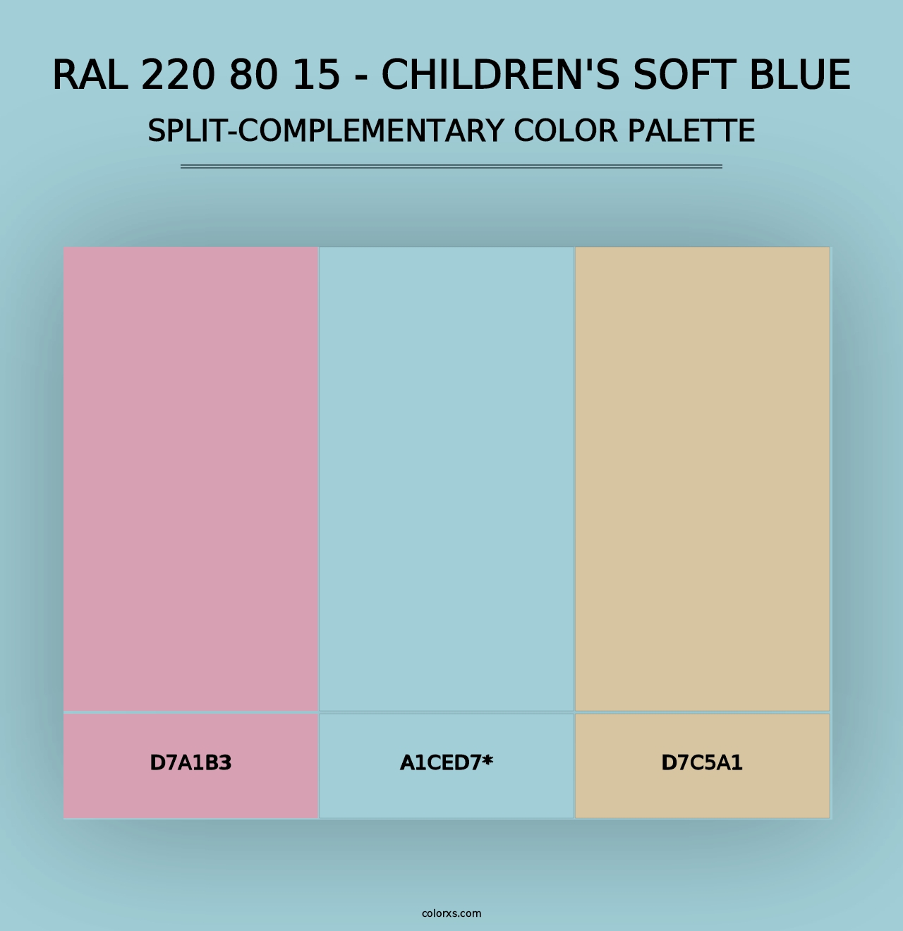 RAL 220 80 15 - Children's Soft Blue - Split-Complementary Color Palette