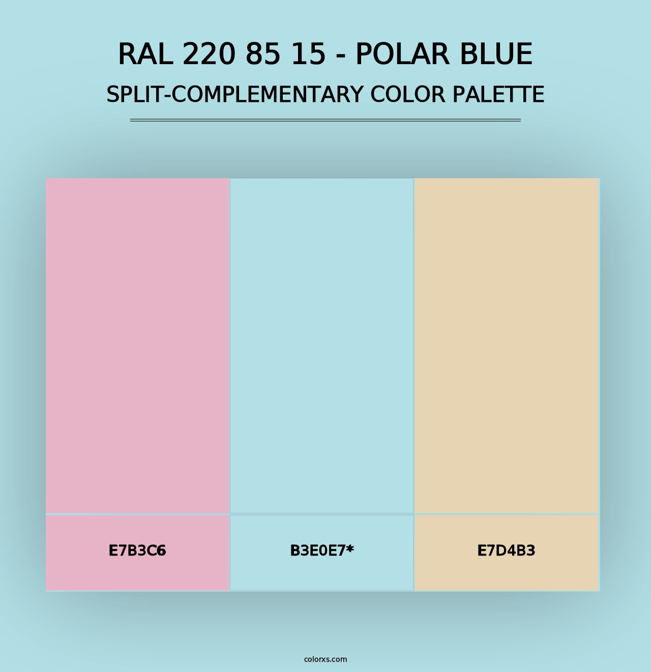 RAL 220 85 15 - Polar Blue - Split-Complementary Color Palette