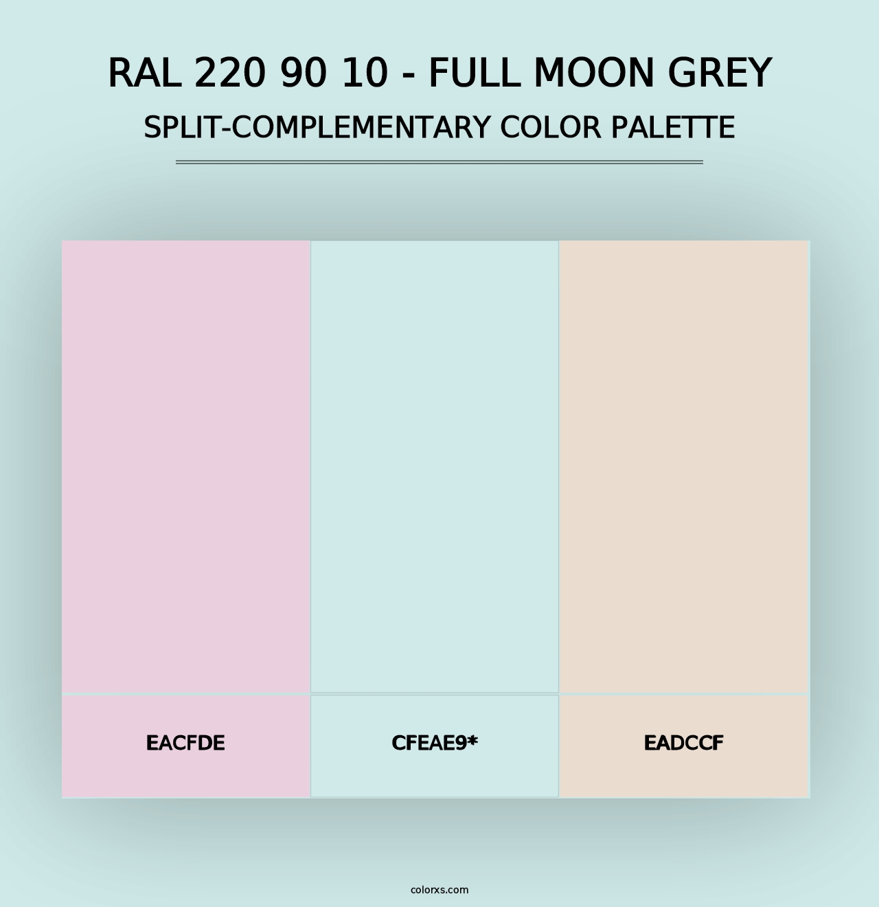 RAL 220 90 10 - Full Moon Grey - Split-Complementary Color Palette