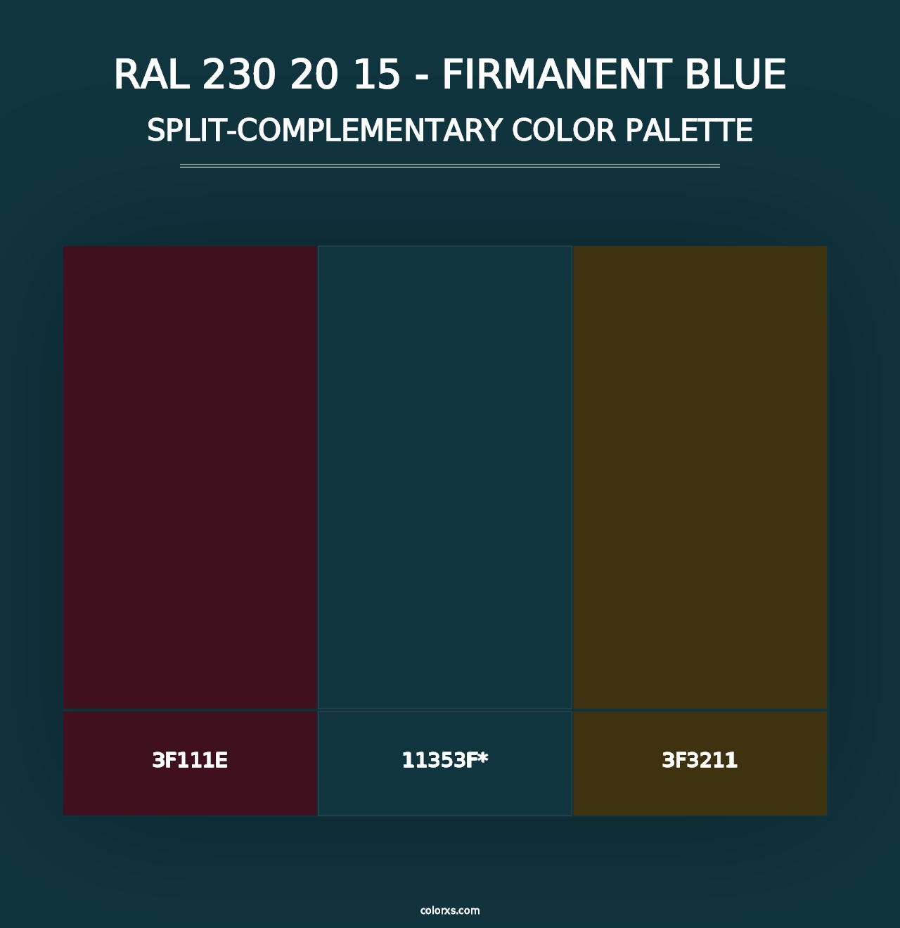 RAL 230 20 15 - Firmanent Blue - Split-Complementary Color Palette