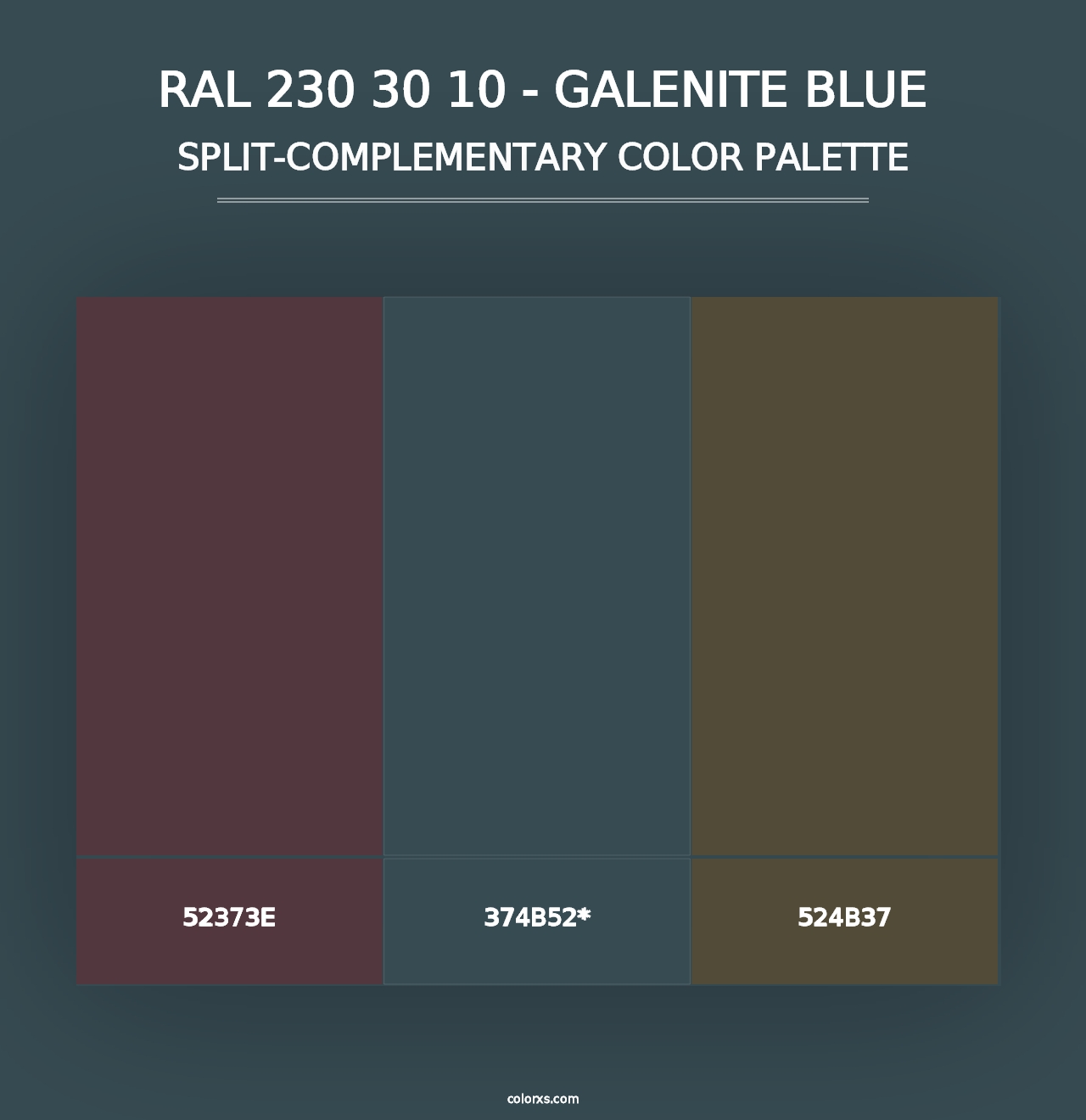 RAL 230 30 10 - Galenite Blue - Split-Complementary Color Palette