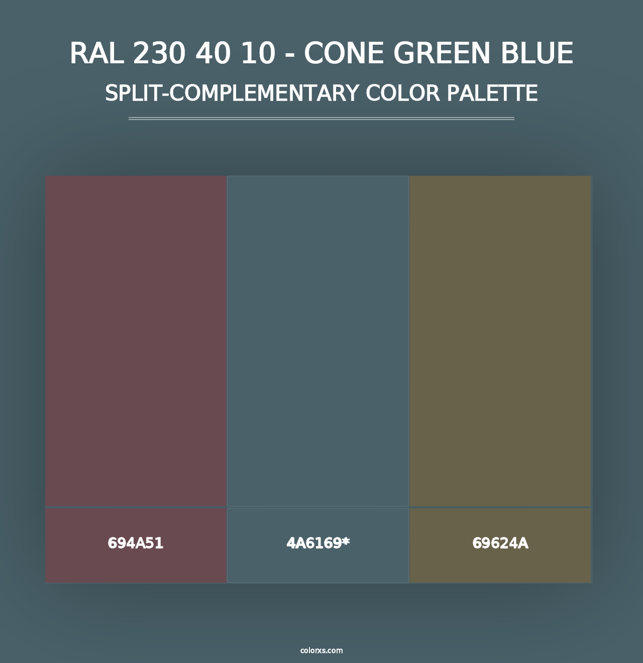 RAL 230 40 10 - Cone Green Blue - Split-Complementary Color Palette