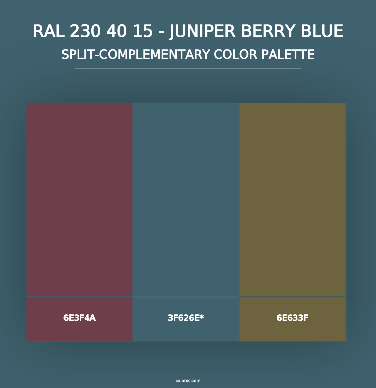 RAL 230 40 15 - Juniper Berry Blue - Split-Complementary Color Palette