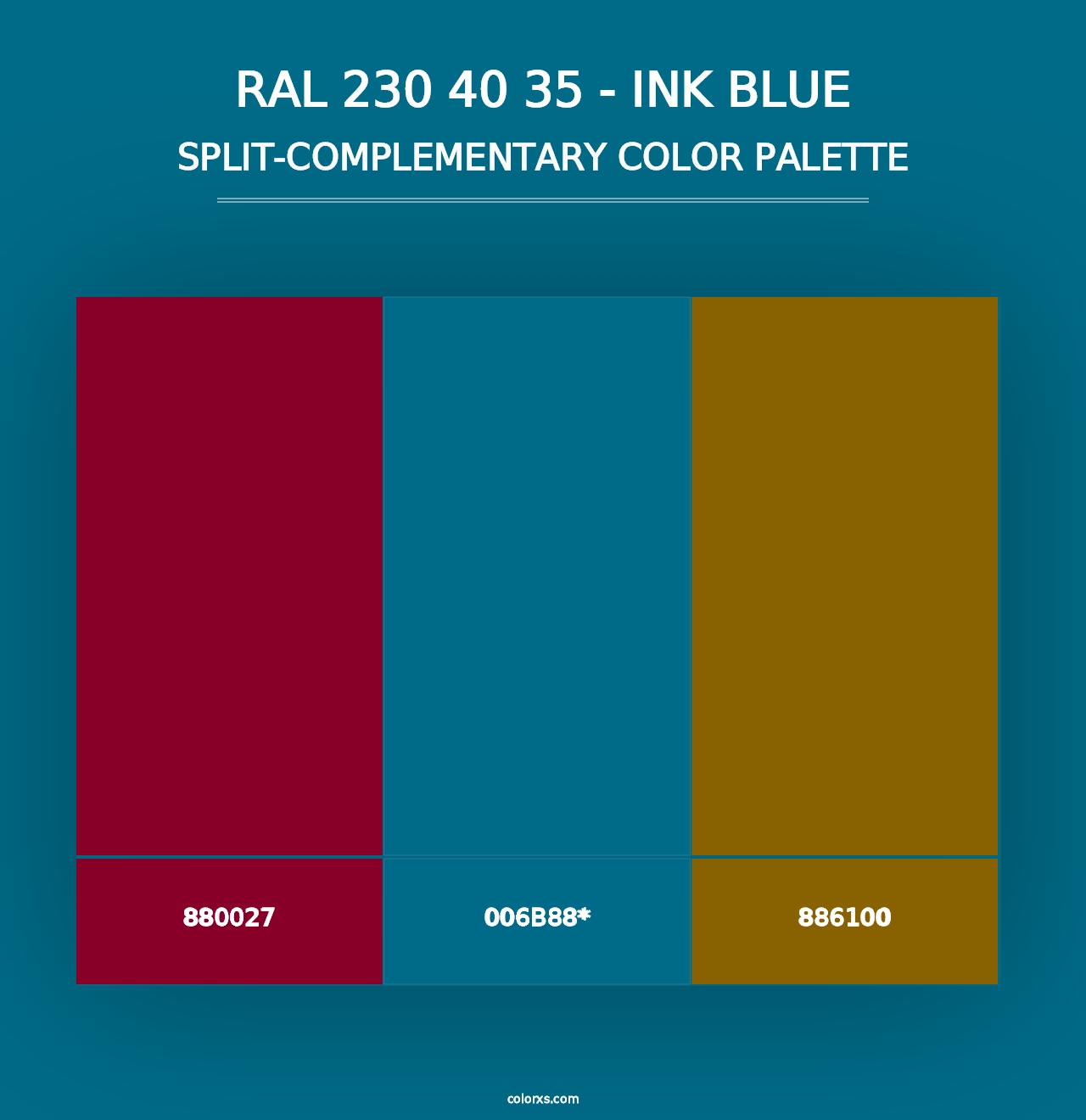 RAL 230 40 35 - Ink Blue - Split-Complementary Color Palette