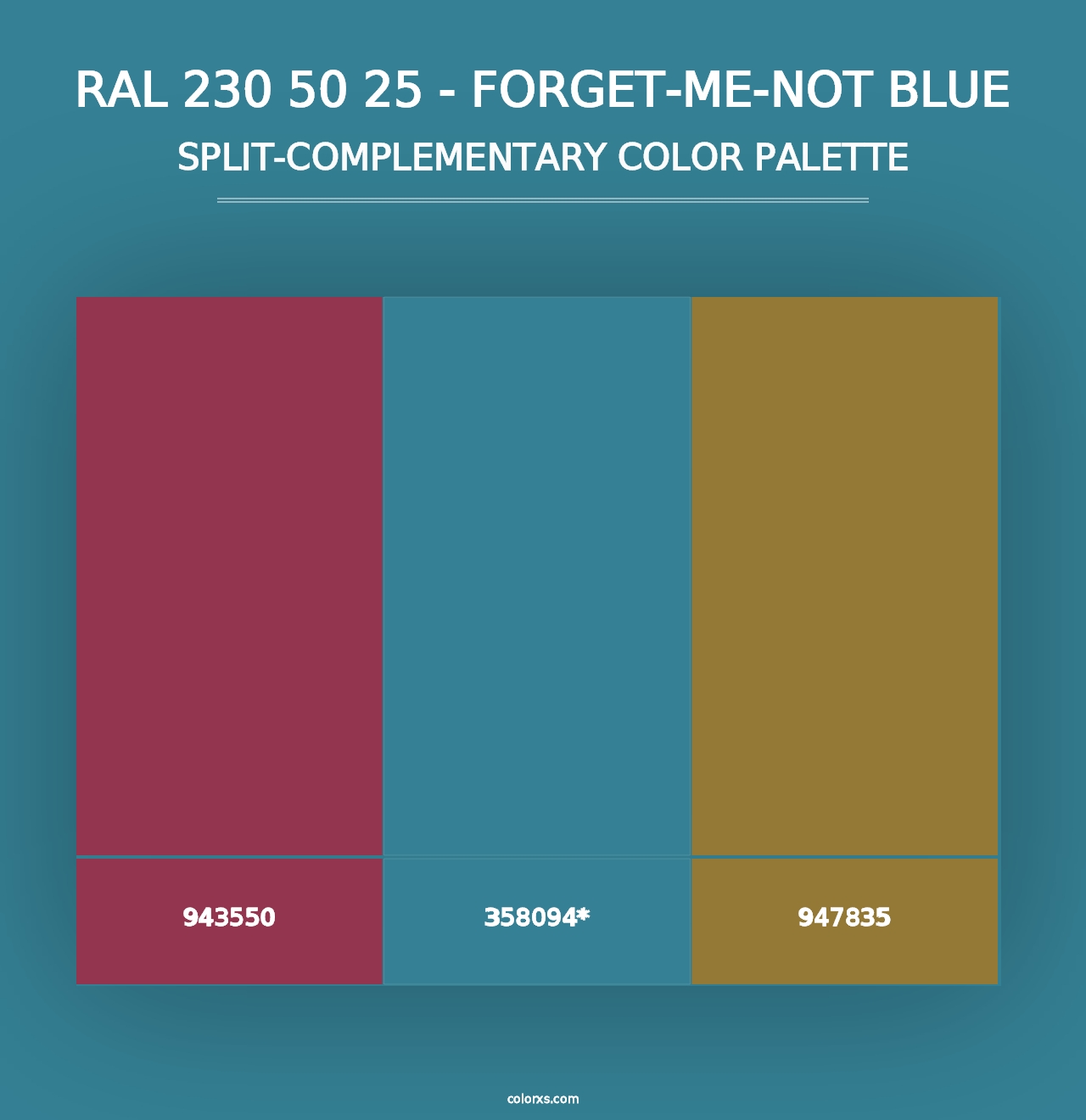 RAL 230 50 25 - Forget-Me-Not Blue - Split-Complementary Color Palette