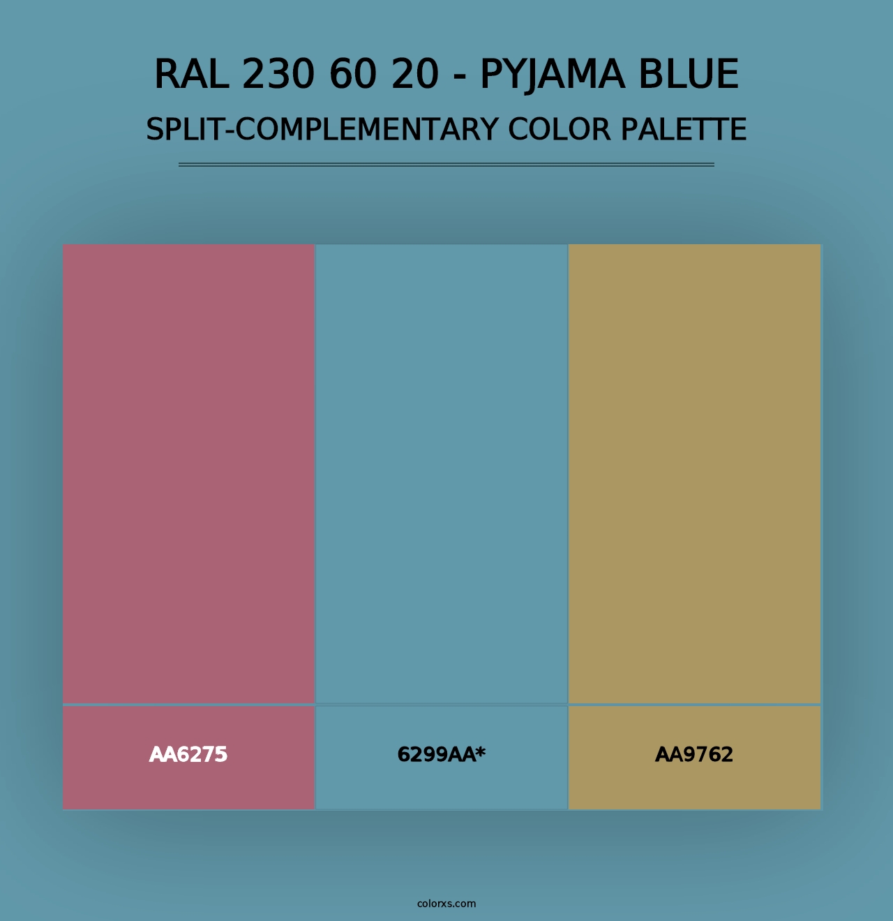 RAL 230 60 20 - Pyjama Blue - Split-Complementary Color Palette