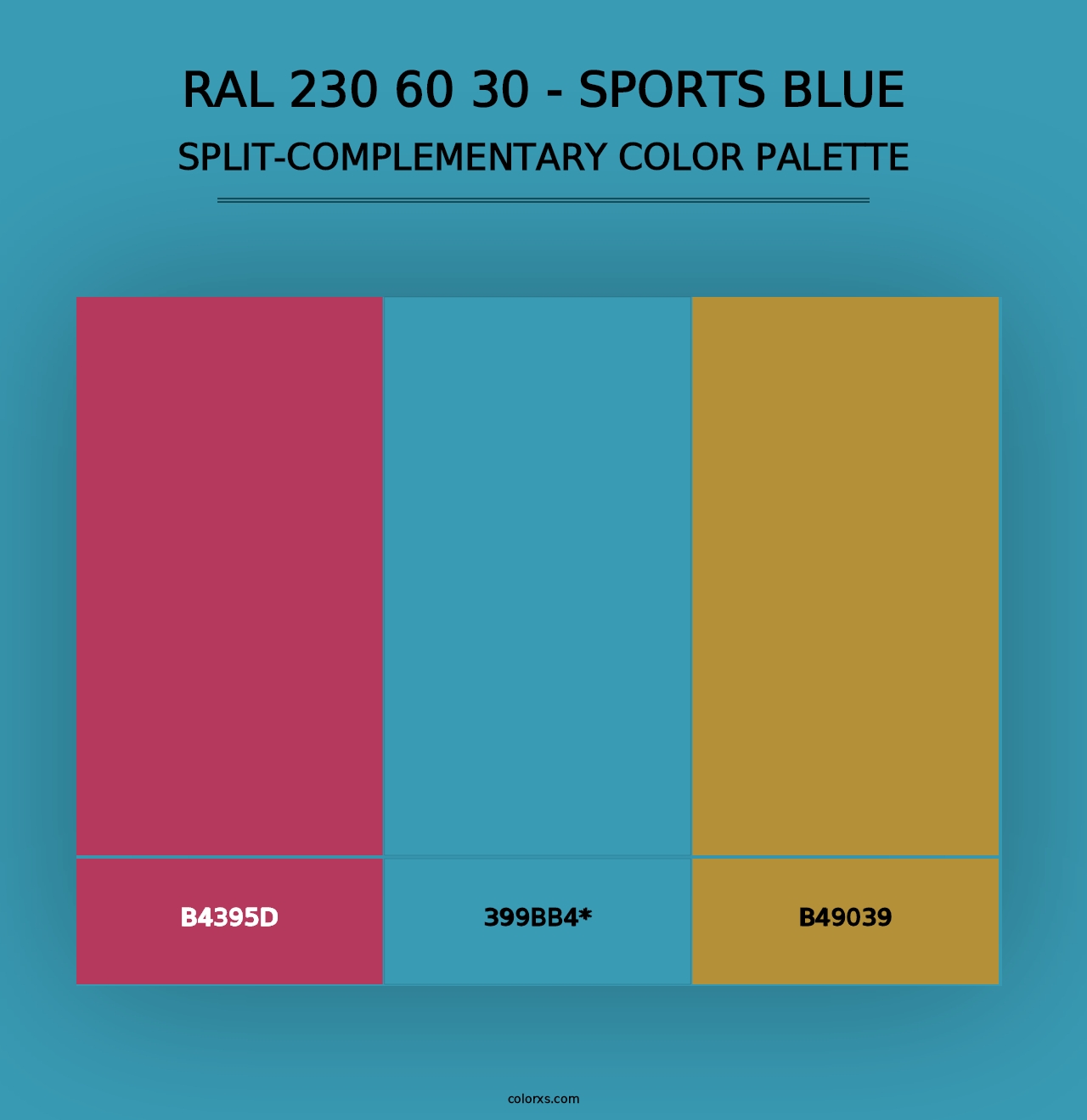 RAL 230 60 30 - Sports Blue - Split-Complementary Color Palette