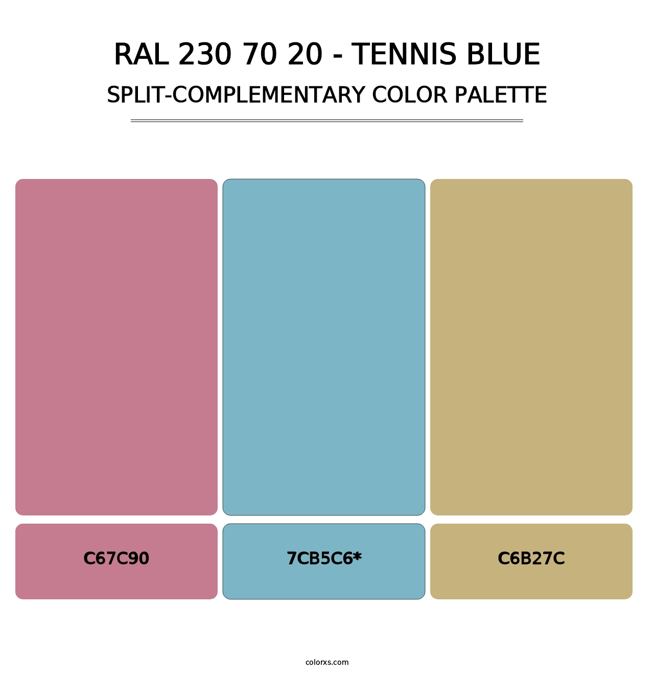 RAL 230 70 20 - Tennis Blue - Split-Complementary Color Palette