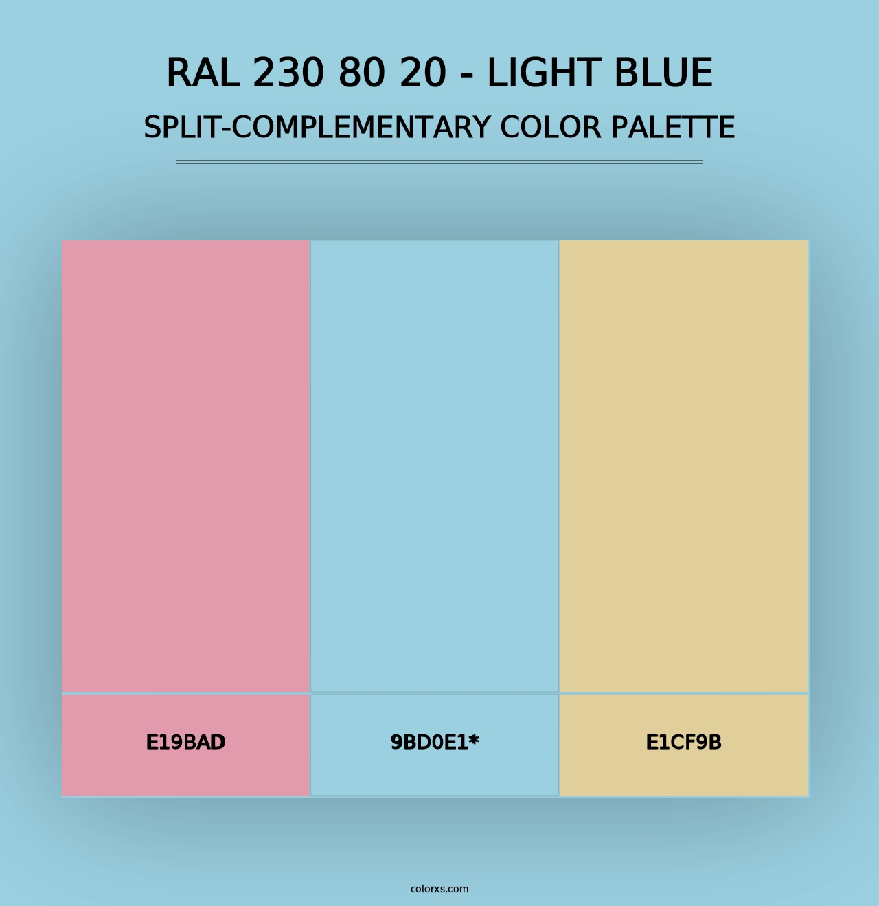 RAL 230 80 20 - Light Blue - Split-Complementary Color Palette