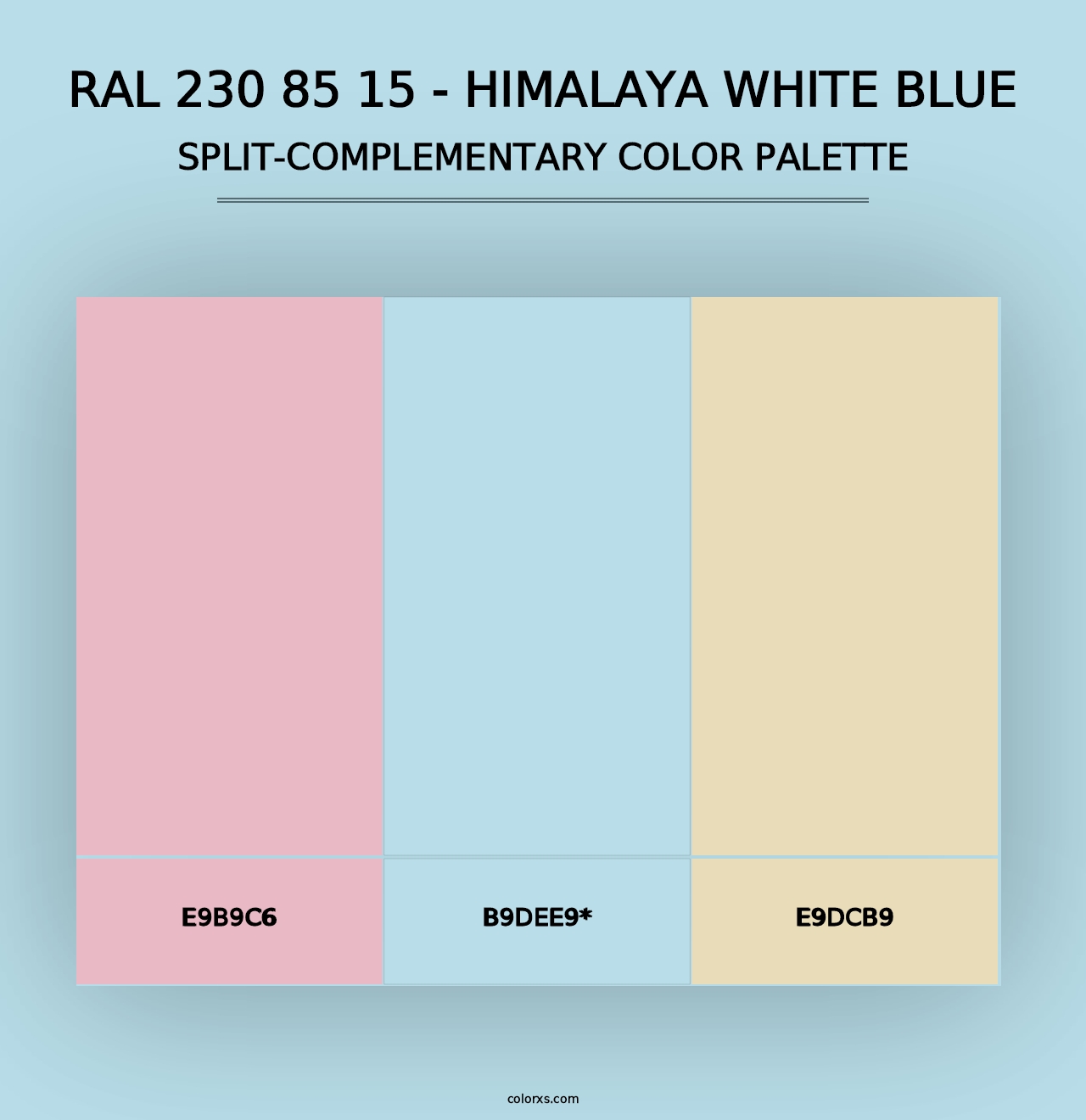 RAL 230 85 15 - Himalaya White Blue - Split-Complementary Color Palette