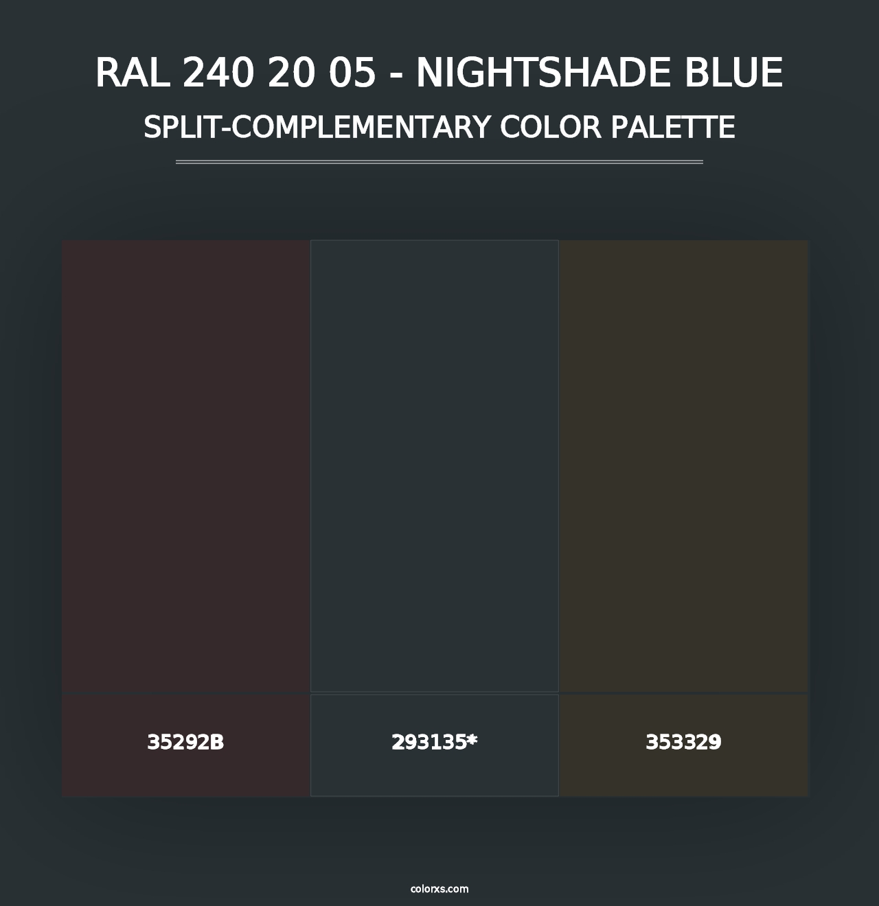 RAL 240 20 05 - Nightshade Blue - Split-Complementary Color Palette