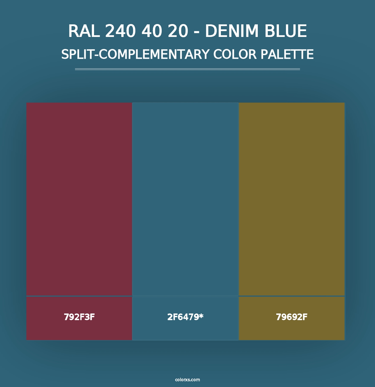 RAL 240 40 20 - Denim Blue - Split-Complementary Color Palette