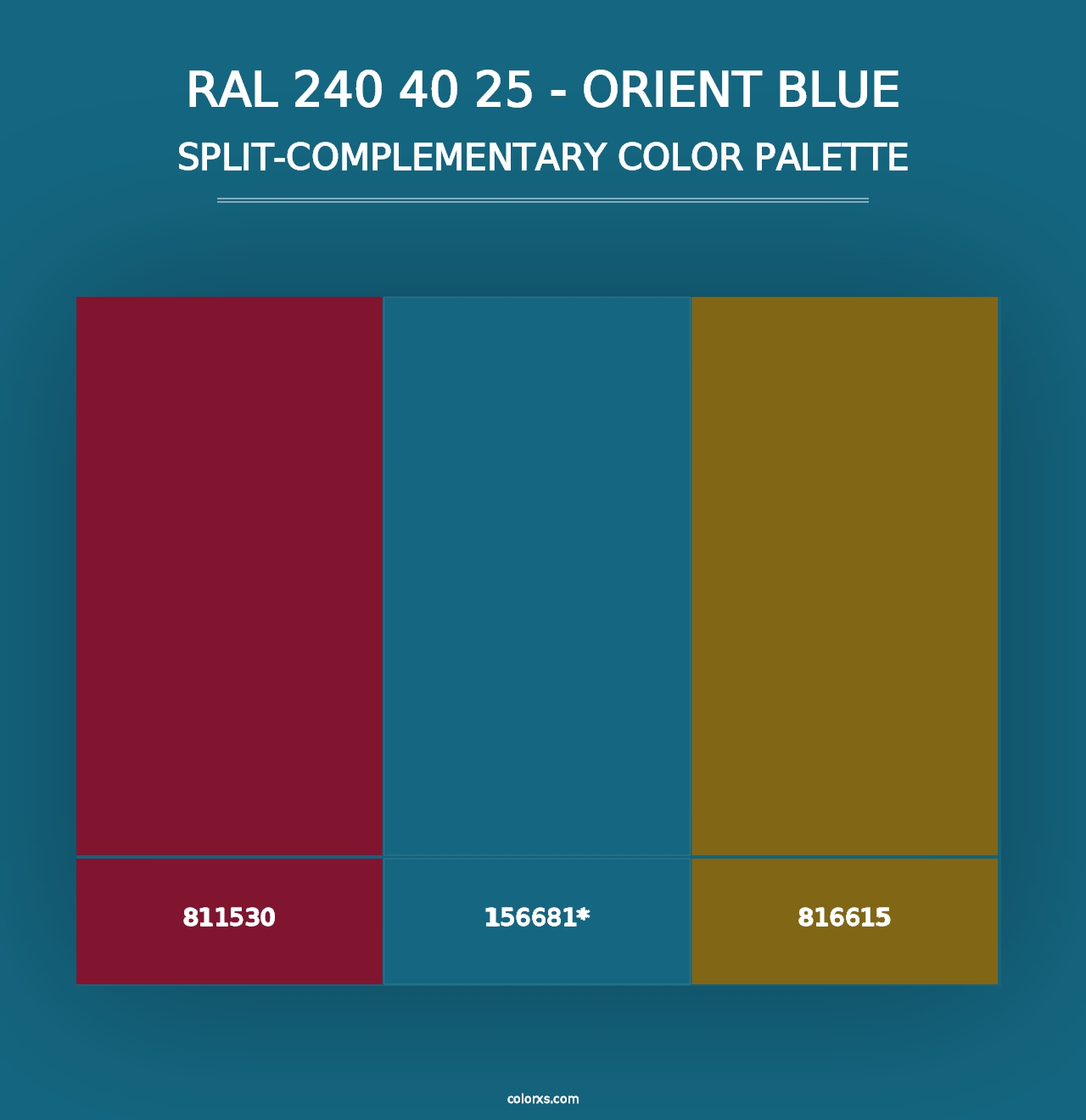 RAL 240 40 25 - Orient Blue - Split-Complementary Color Palette