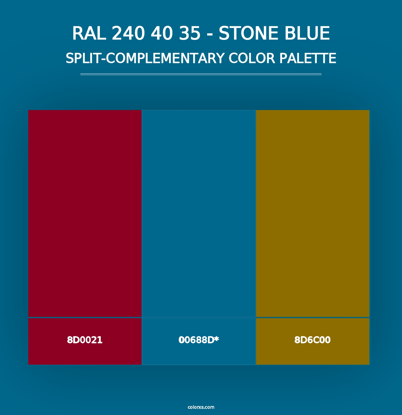 RAL 240 40 35 - Stone Blue - Split-Complementary Color Palette