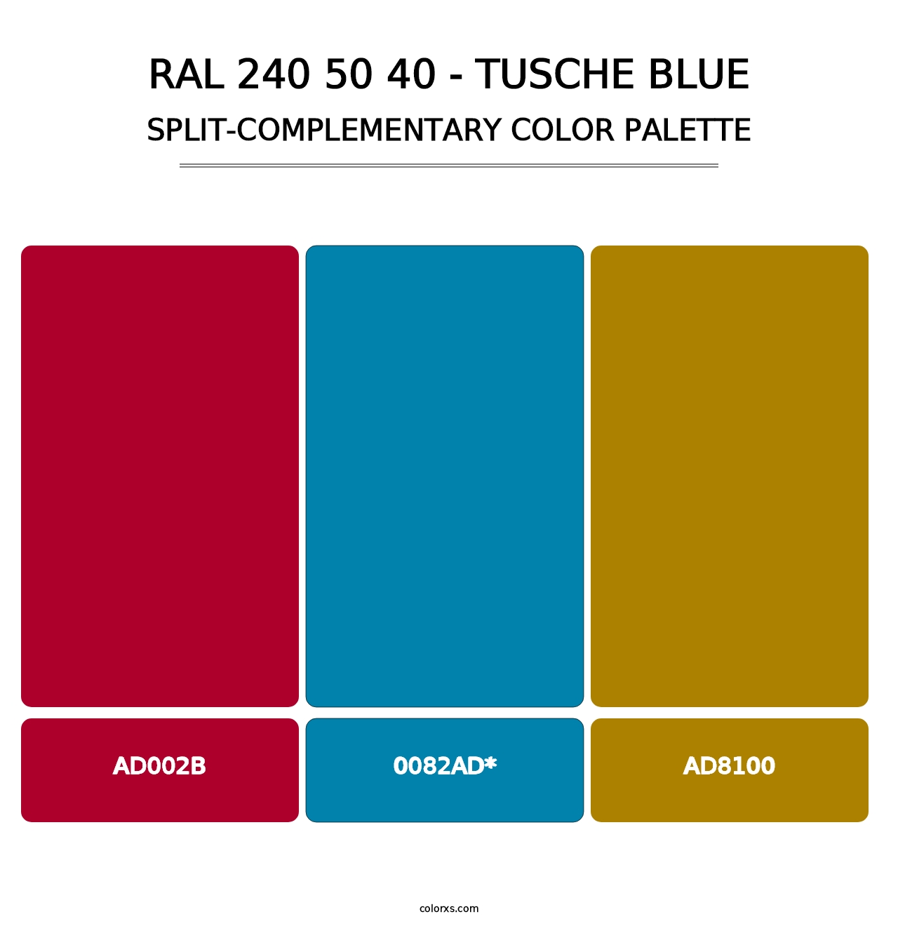 RAL 240 50 40 - Tusche Blue - Split-Complementary Color Palette