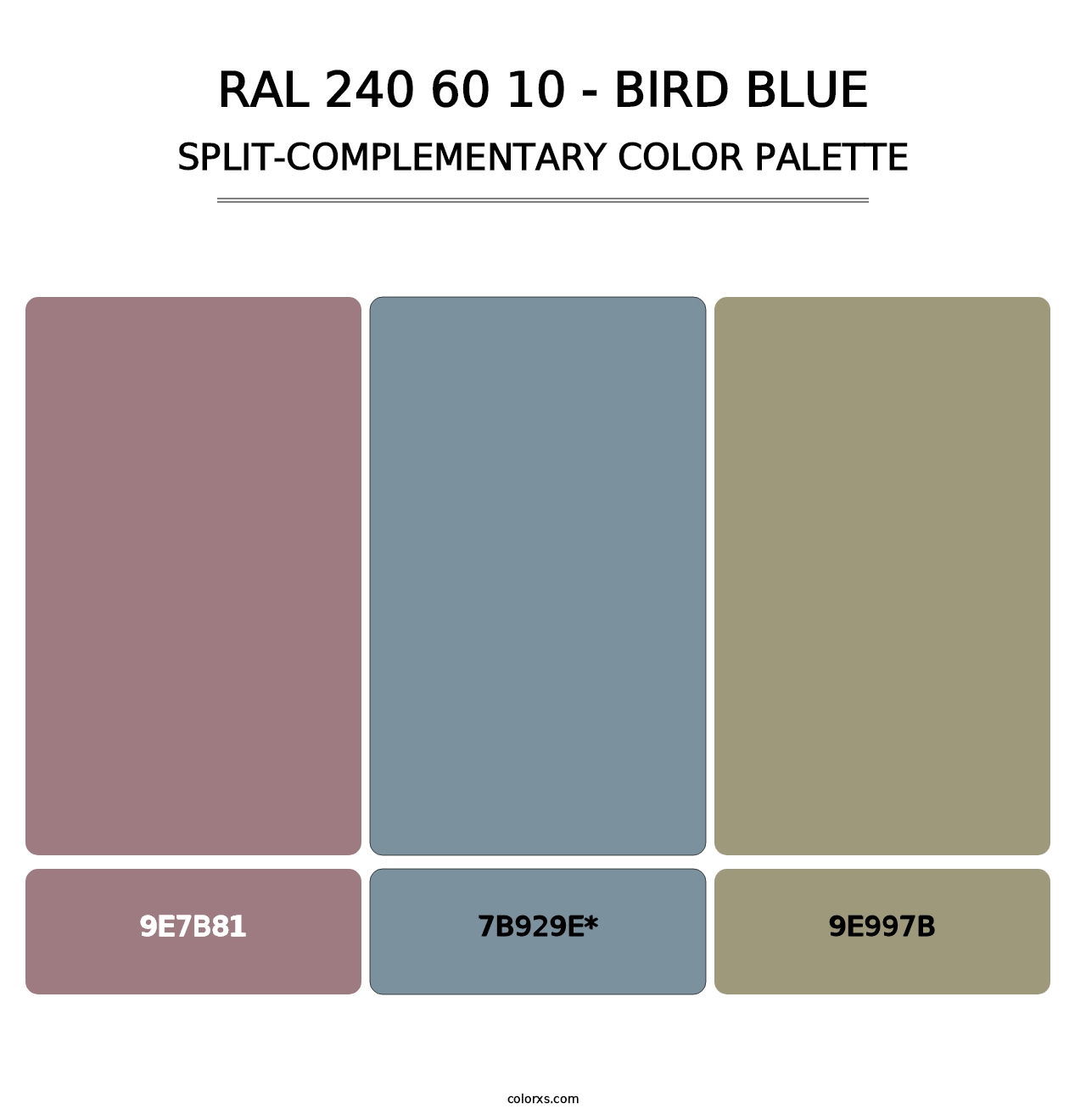 RAL 240 60 10 - Bird Blue - Split-Complementary Color Palette