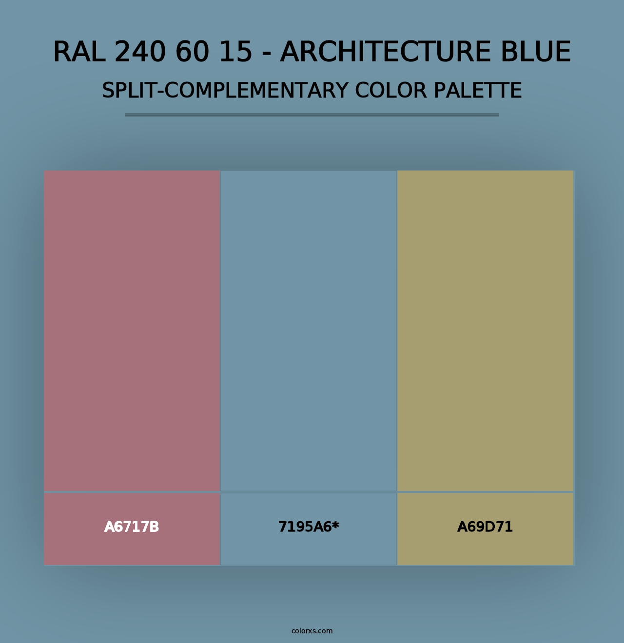 RAL 240 60 15 - Architecture Blue - Split-Complementary Color Palette