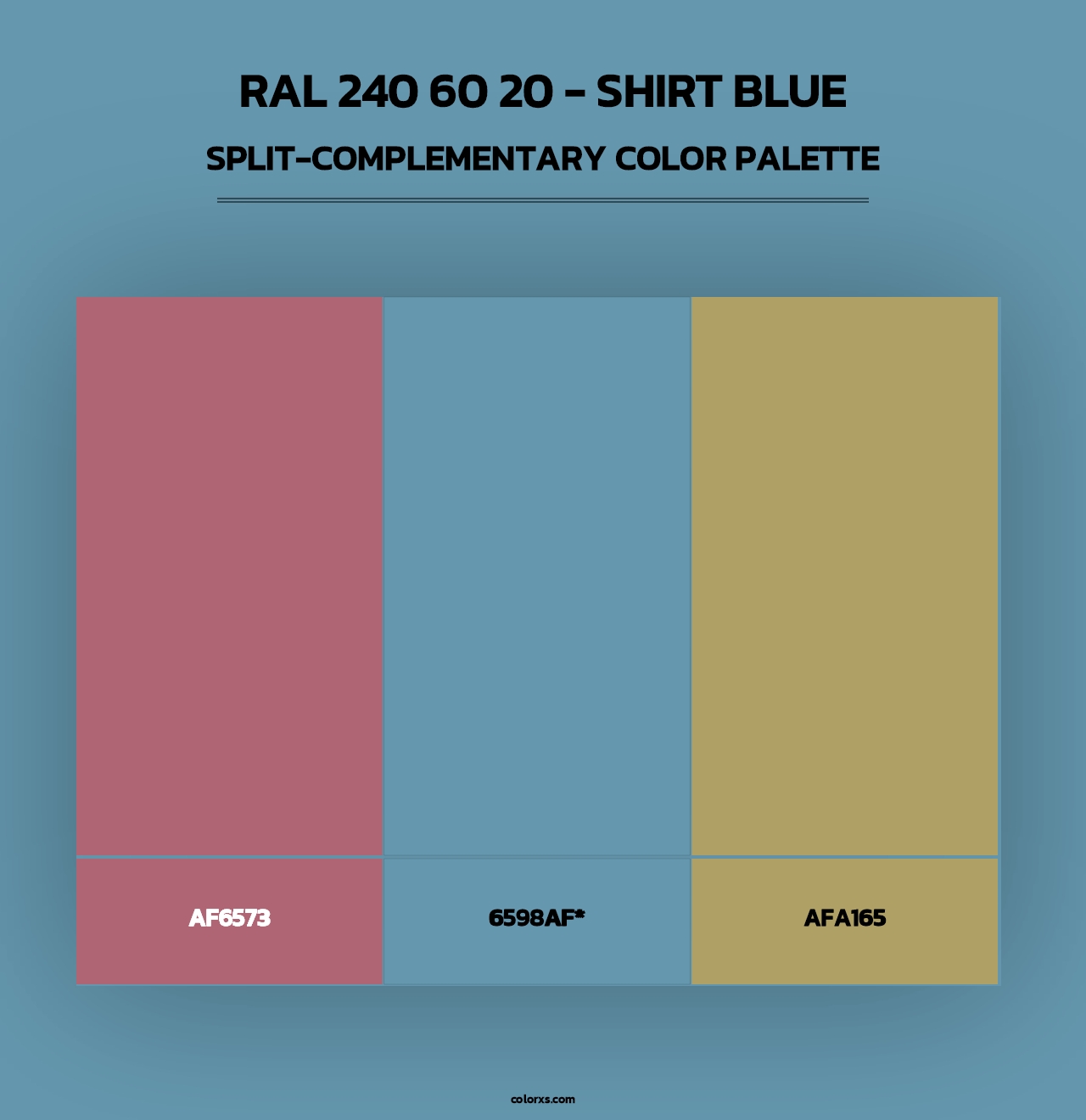 RAL 240 60 20 - Shirt Blue - Split-Complementary Color Palette