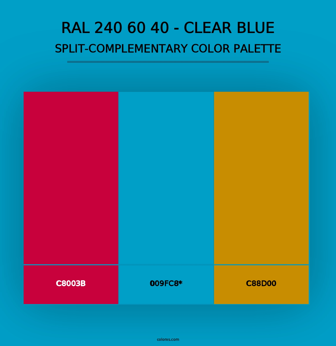 RAL 240 60 40 - Clear Blue - Split-Complementary Color Palette