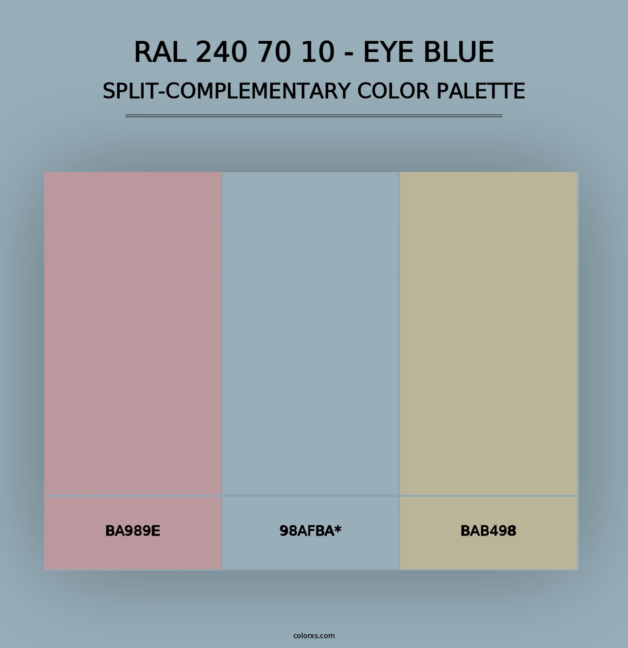 RAL 240 70 10 - Eye Blue - Split-Complementary Color Palette