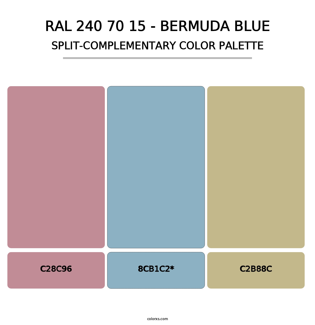 RAL 240 70 15 - Bermuda Blue - Split-Complementary Color Palette