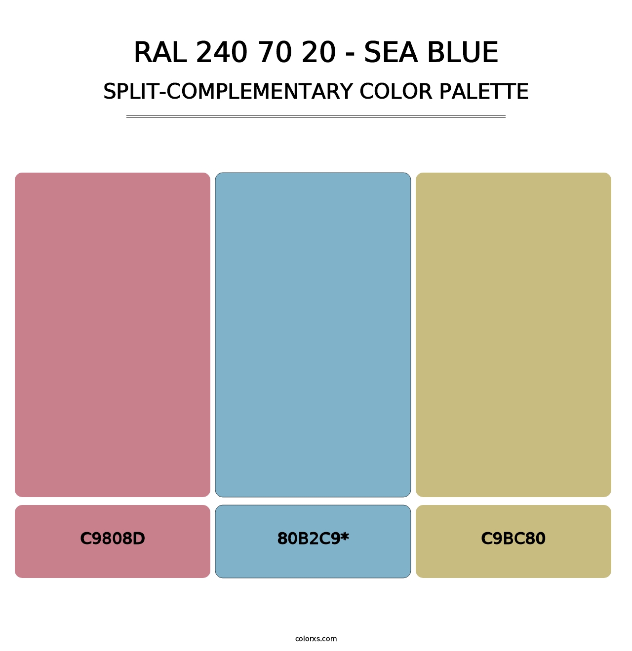 RAL 240 70 20 - Sea Blue - Split-Complementary Color Palette