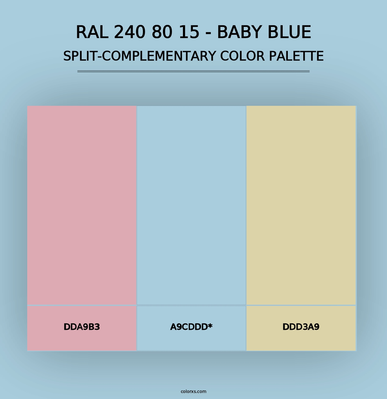 RAL 240 80 15 - Baby Blue - Split-Complementary Color Palette