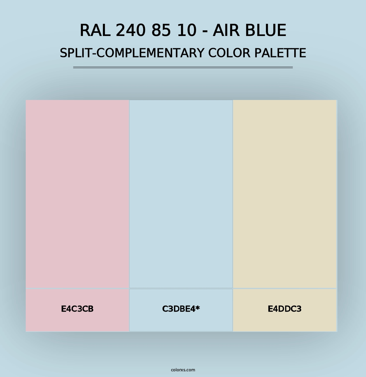 RAL 240 85 10 - Air Blue - Split-Complementary Color Palette