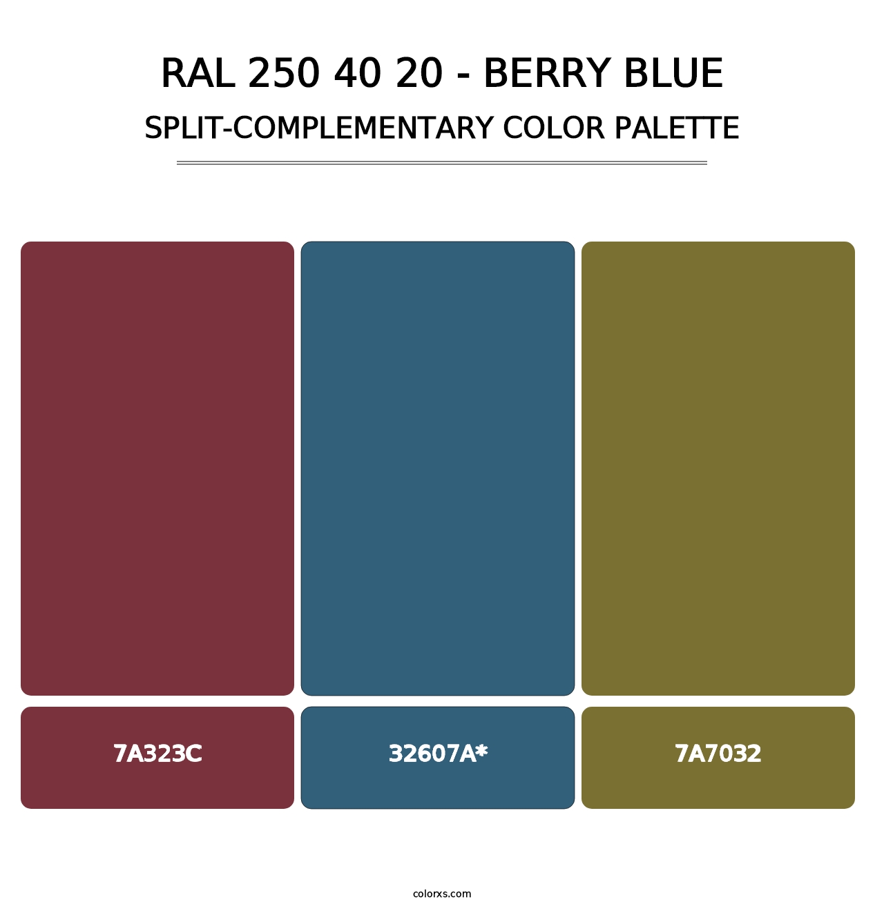 RAL 250 40 20 - Berry Blue - Split-Complementary Color Palette