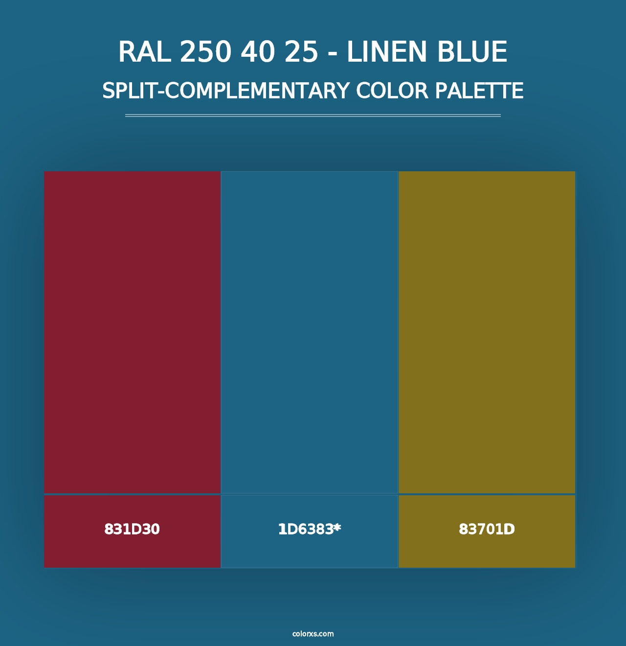 RAL 250 40 25 - Linen Blue - Split-Complementary Color Palette