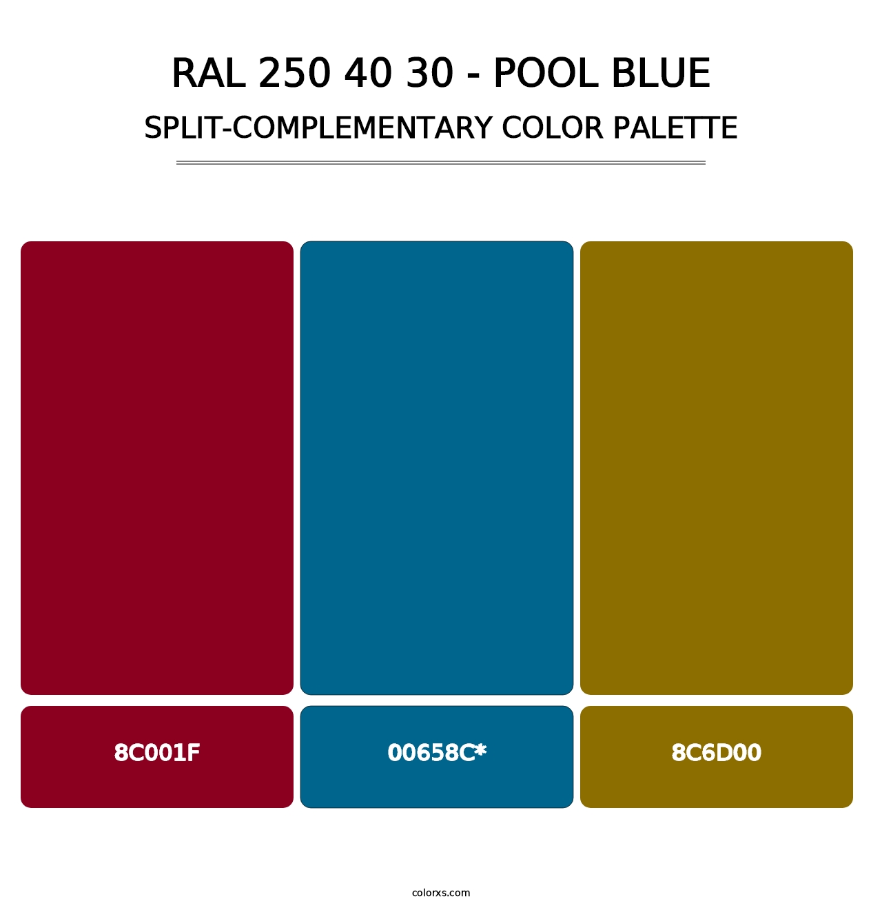 RAL 250 40 30 - Pool Blue - Split-Complementary Color Palette