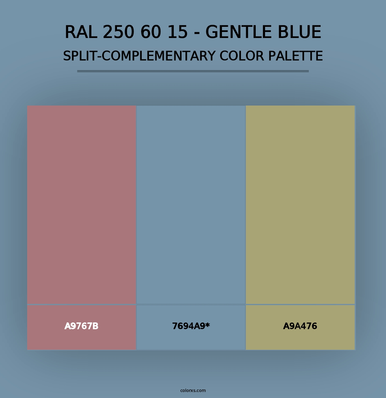 RAL 250 60 15 - Gentle Blue - Split-Complementary Color Palette