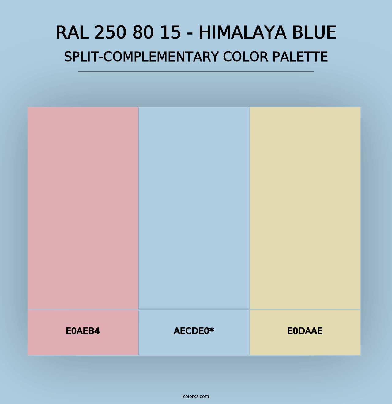 RAL 250 80 15 - Himalaya Blue - Split-Complementary Color Palette