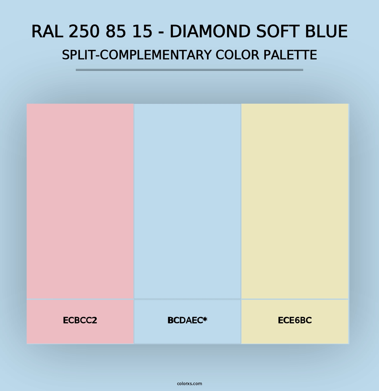 RAL 250 85 15 - Diamond Soft Blue - Split-Complementary Color Palette