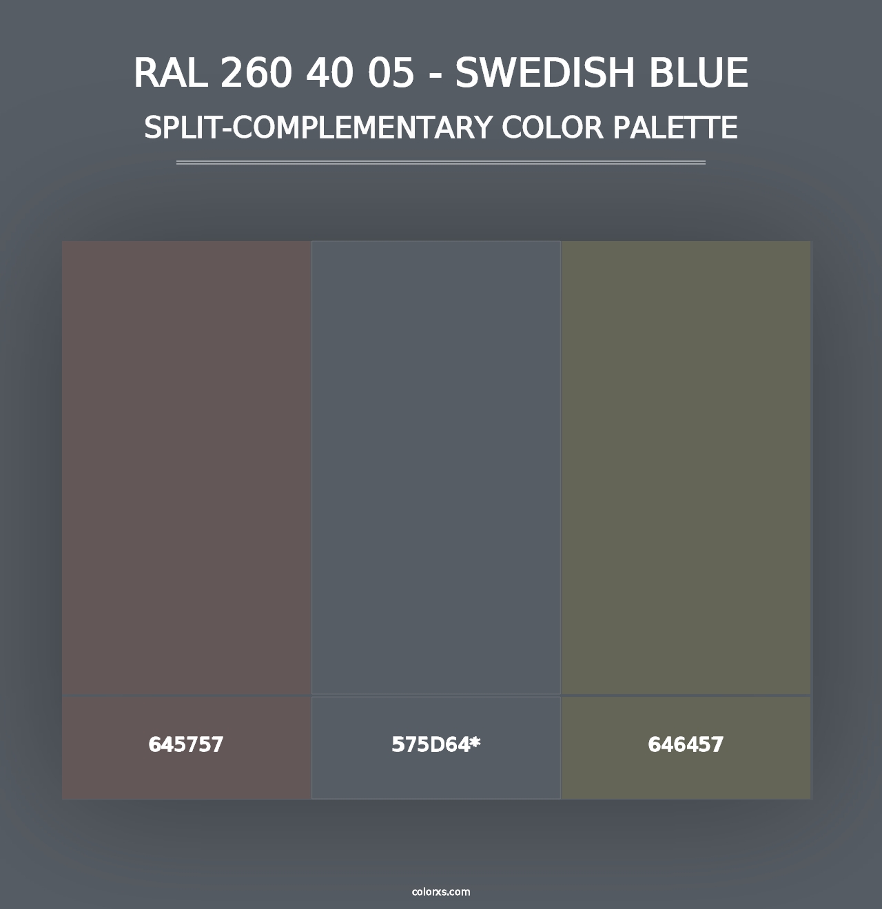 RAL 260 40 05 - Swedish Blue - Split-Complementary Color Palette