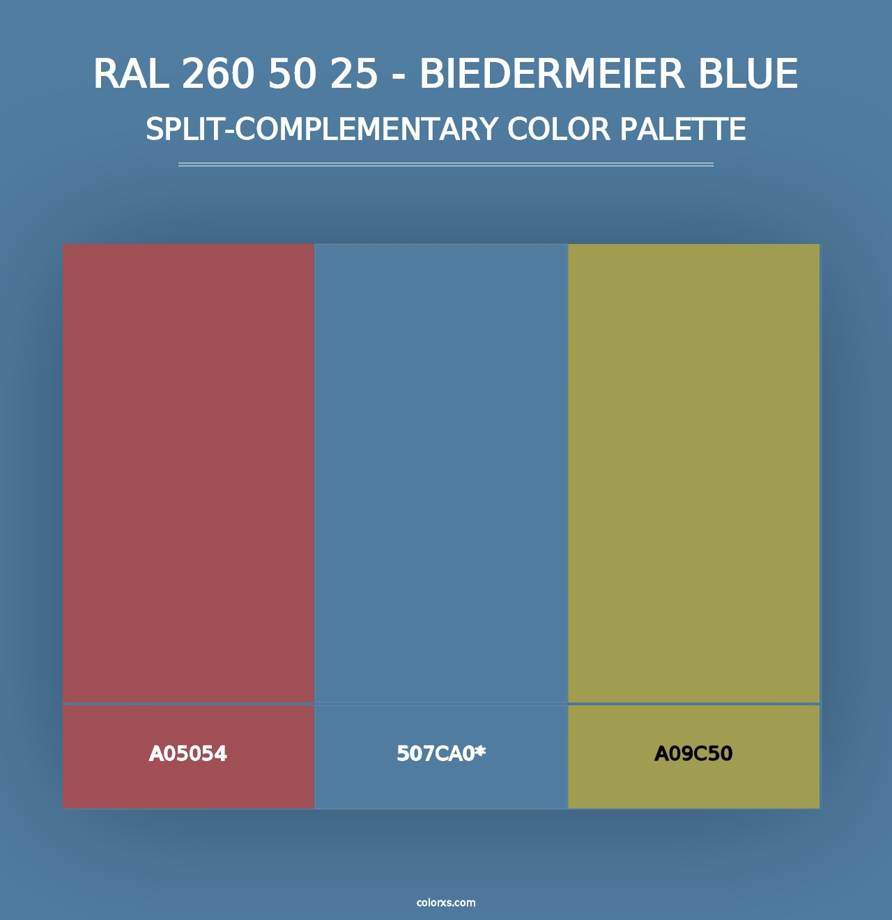 RAL 260 50 25 - Biedermeier Blue - Split-Complementary Color Palette