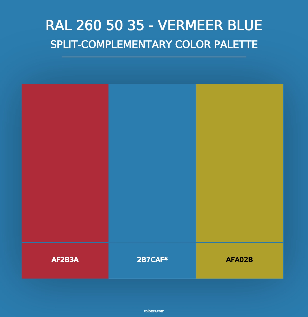 RAL 260 50 35 - Vermeer Blue - Split-Complementary Color Palette