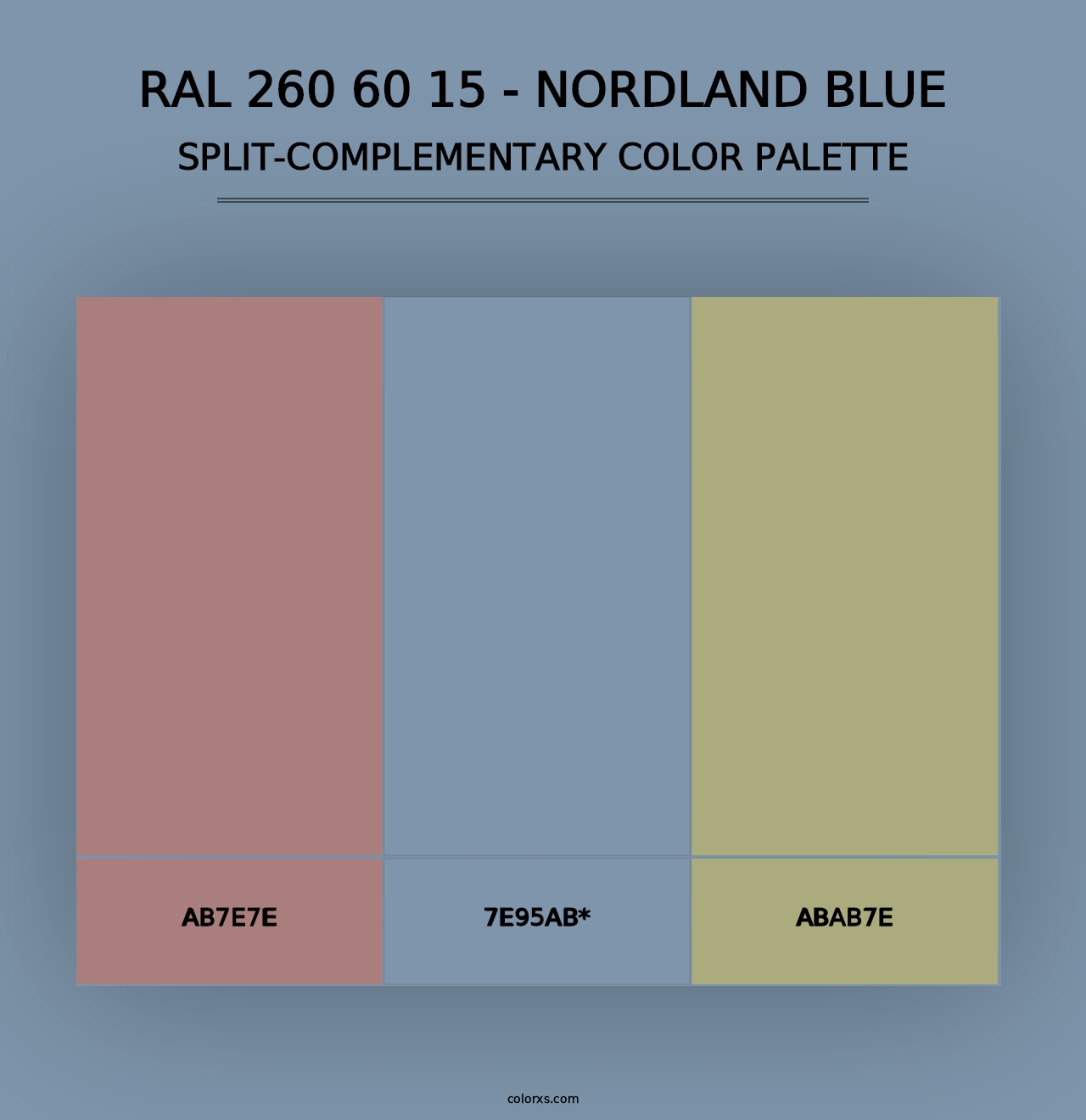 RAL 260 60 15 - Nordland Blue - Split-Complementary Color Palette