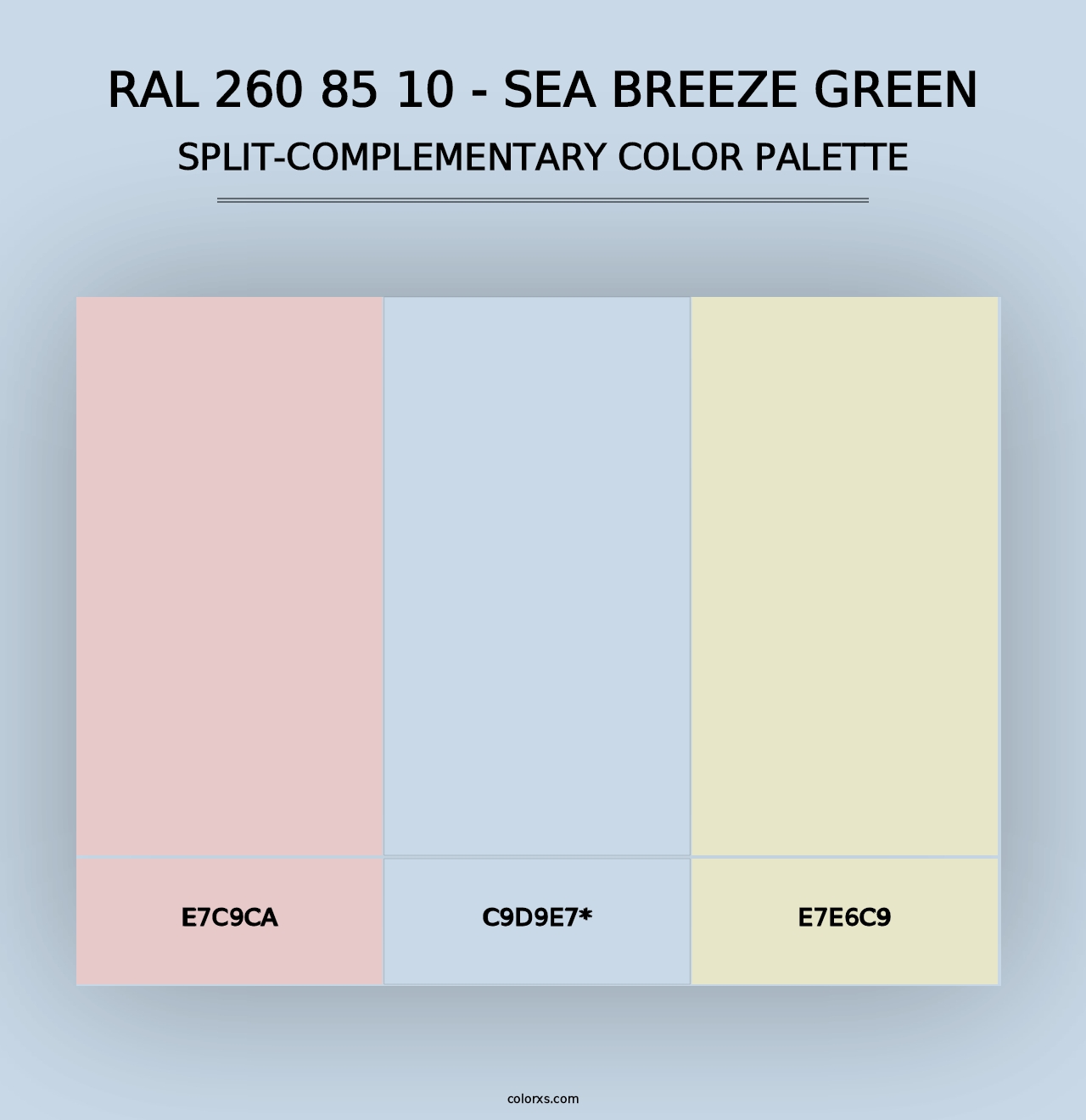 RAL 260 85 10 - Sea Breeze Green - Split-Complementary Color Palette