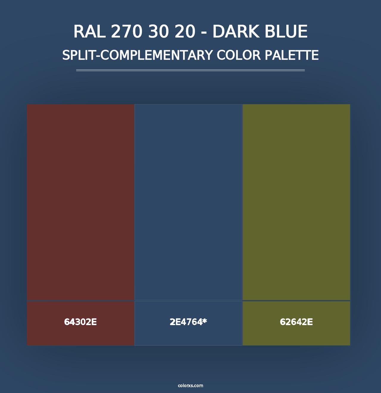 RAL 270 30 20 - Dark Blue - Split-Complementary Color Palette