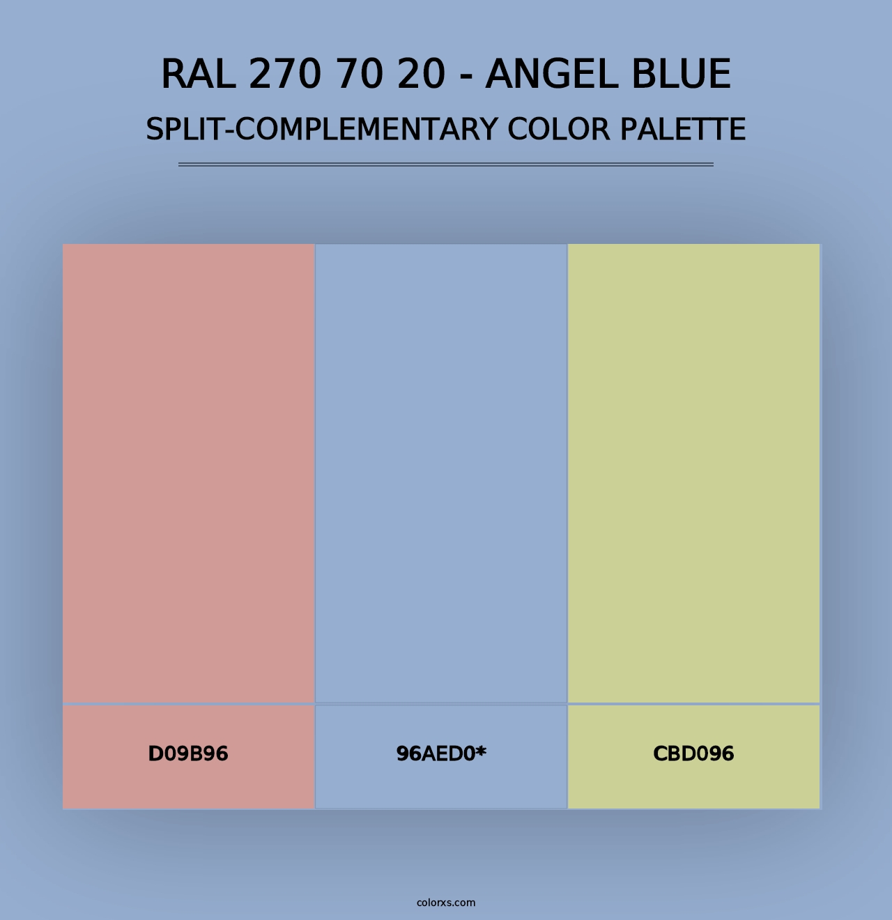 RAL 270 70 20 - Angel Blue - Split-Complementary Color Palette