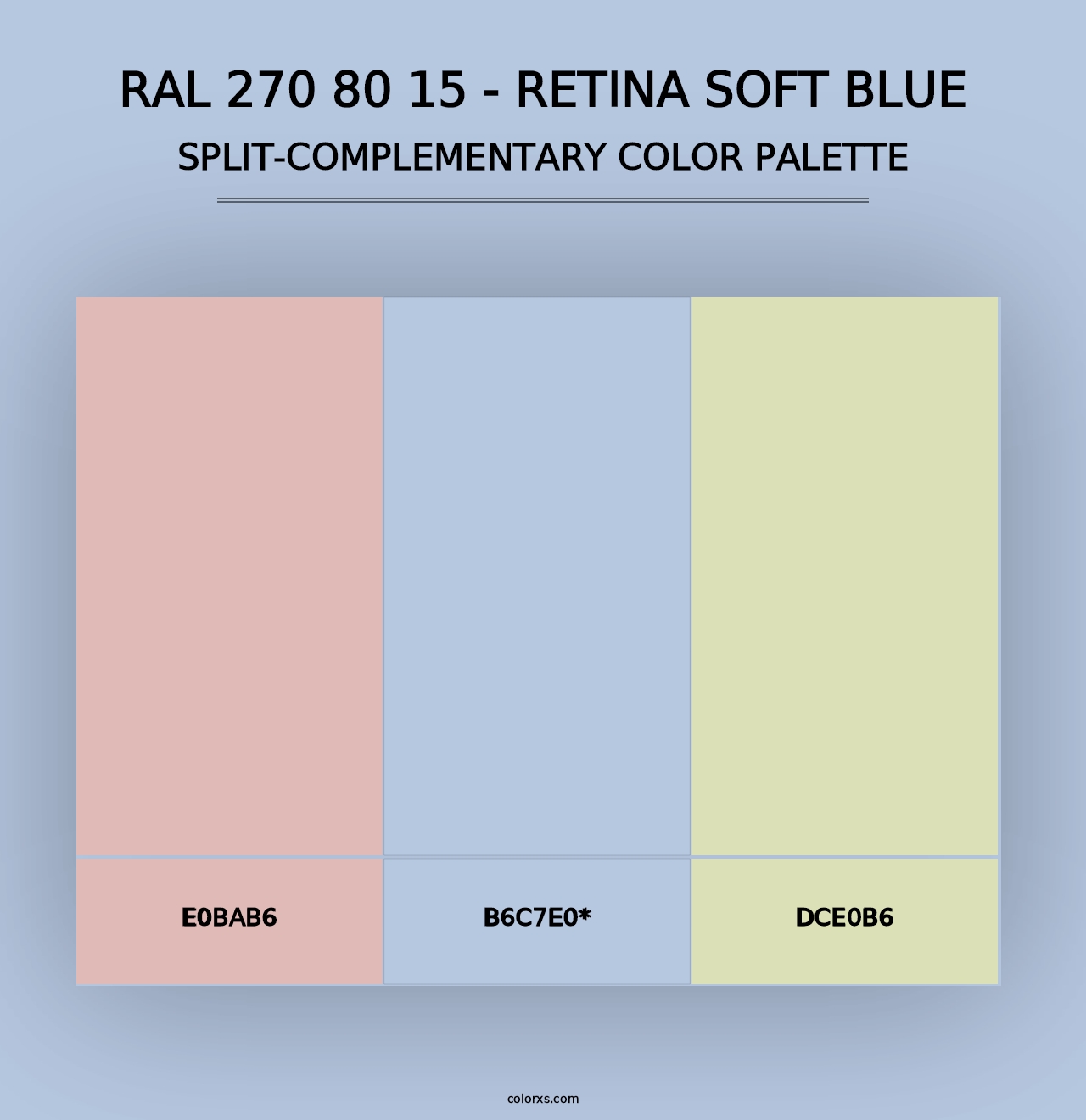 RAL 270 80 15 - Retina Soft Blue - Split-Complementary Color Palette